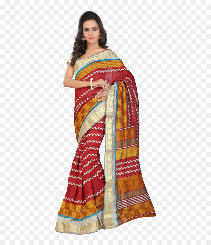 Women Art Silk Saree - Silk, HD Png Download - silk png