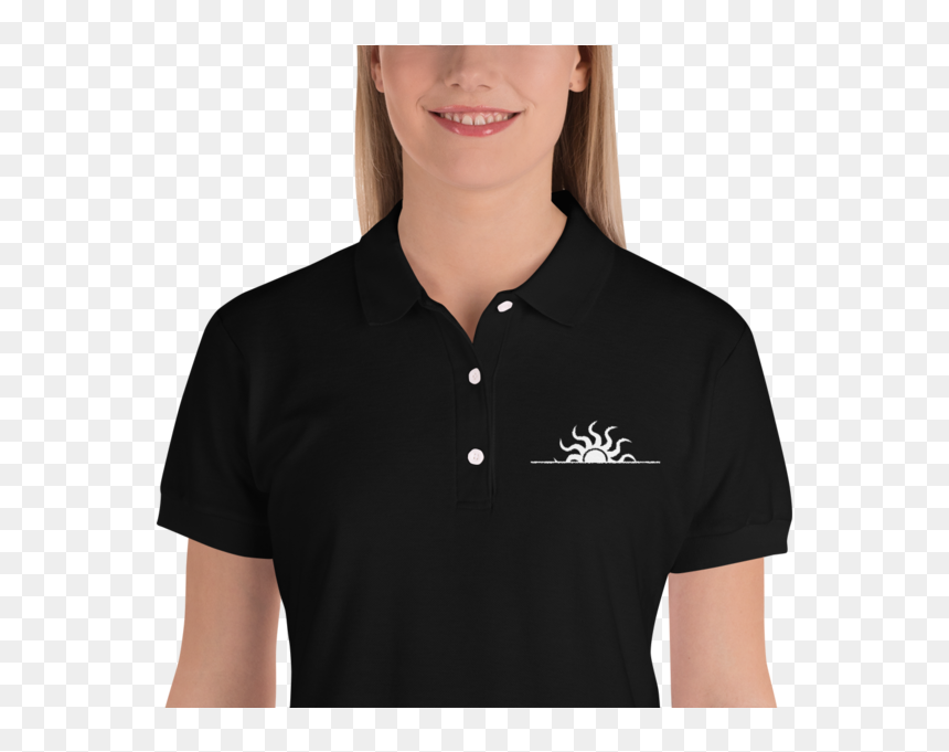 Women"s Sundown Tribal Sun Embroidered Polo Shirt - Camiseta Com Logo Da Empresa Feminina, HD Png Download - polo png