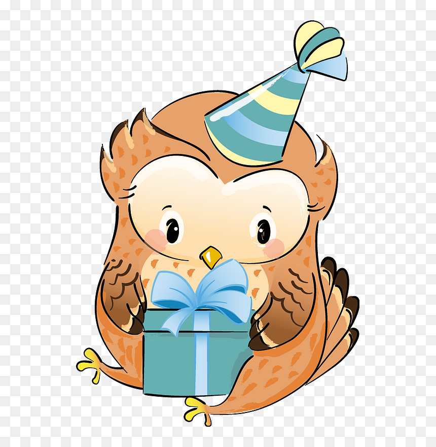 Cute Owl With Gift Clipart, HD Png Download - cute owl png