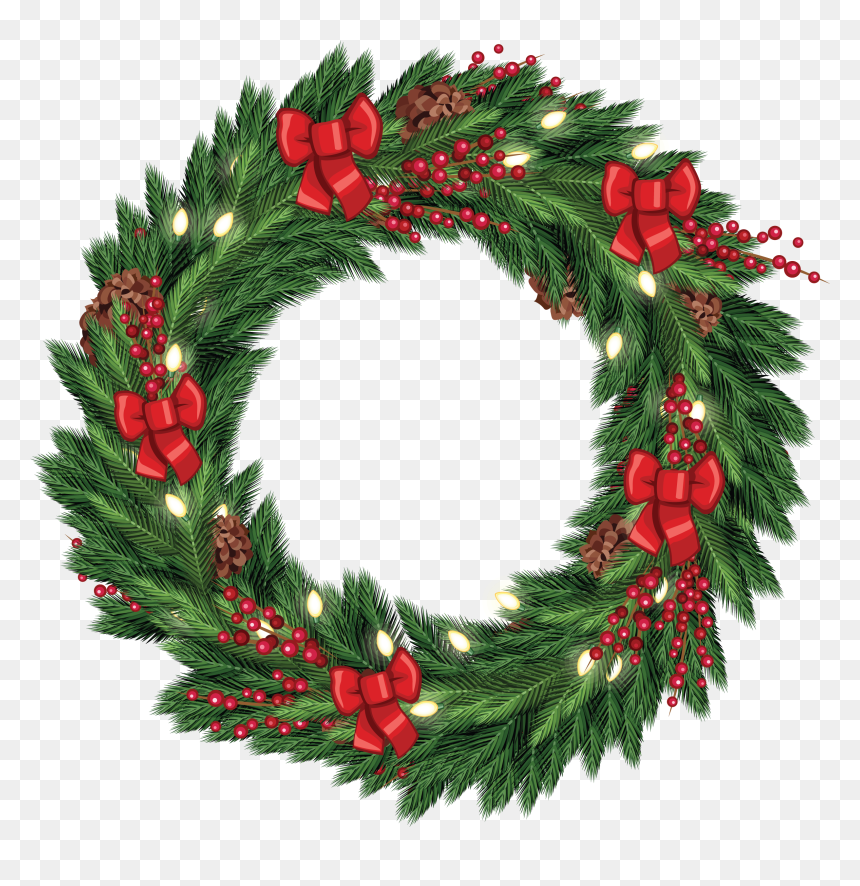 Wreath Art Free Christmas, HD Png Download - reef png