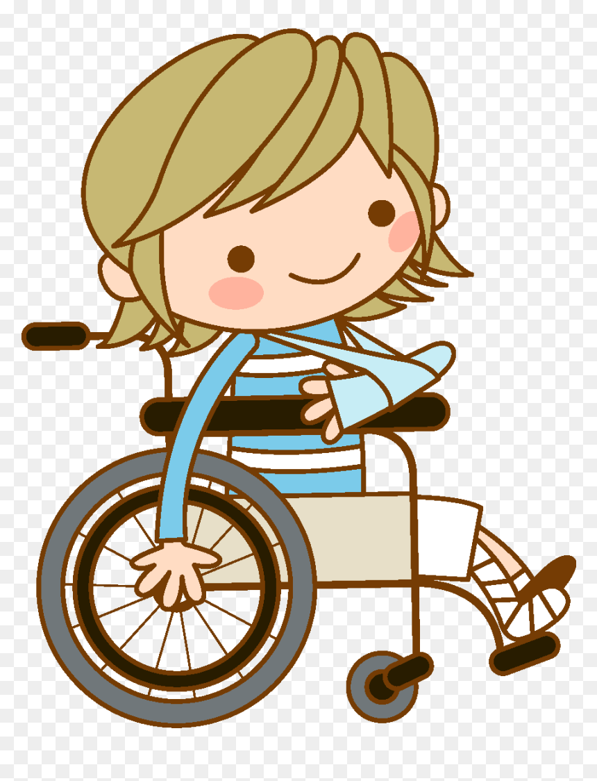 Cartoon Patient Wheelchair Element - Patient Wheel Chair Cartoon, HD Png Download - wheelchair silhouette png