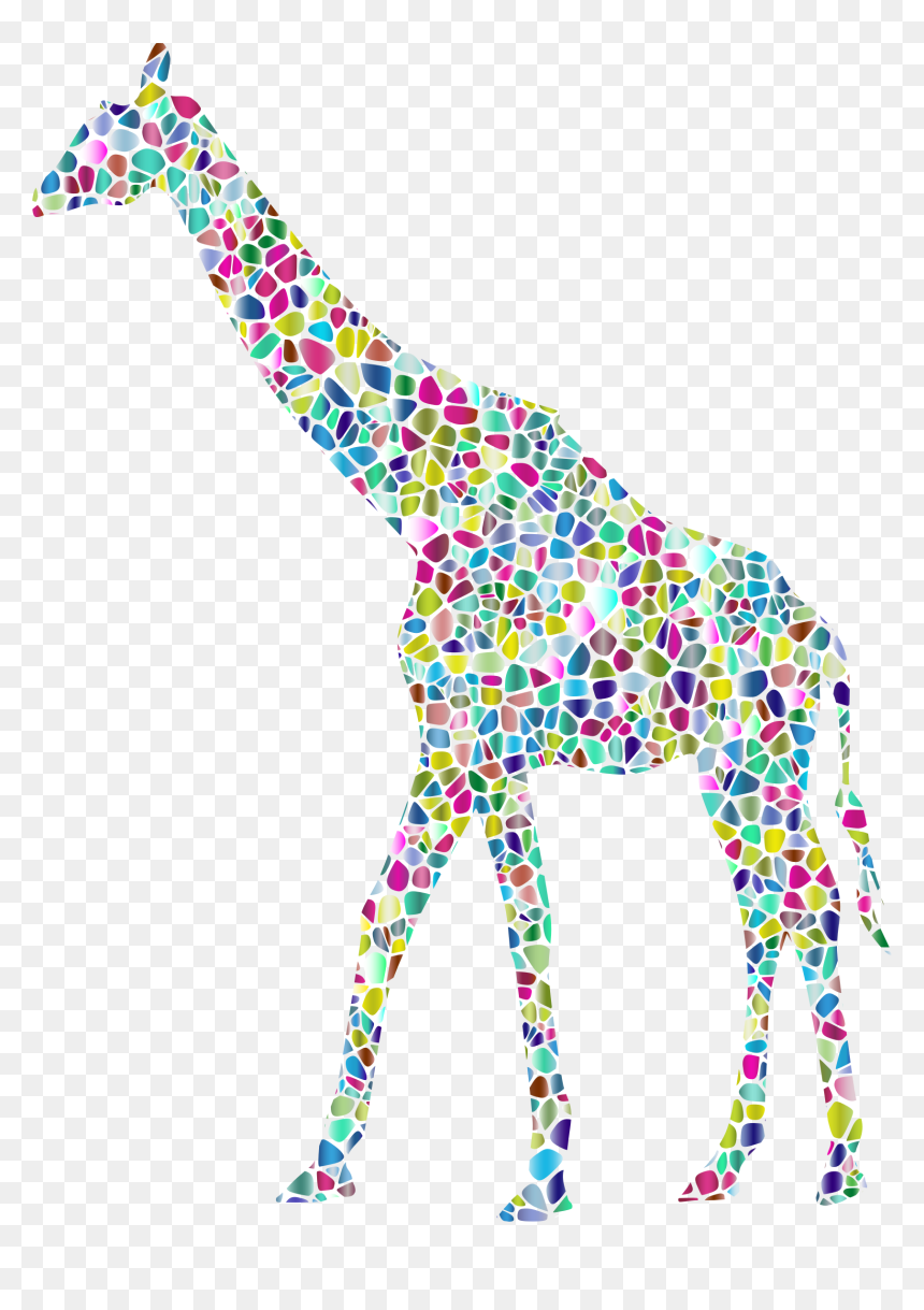 Polyprismatic Tiled Giraffe Landscape Silhouette Minus - Clip Art, HD Png Download - wheelchair silhouette png