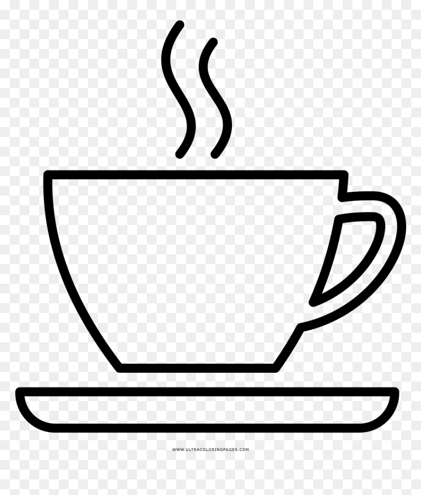 Taza De Café Página Para Colorear - Coffee Cup Outlines Png, Transparent Png - taza de cafe png
