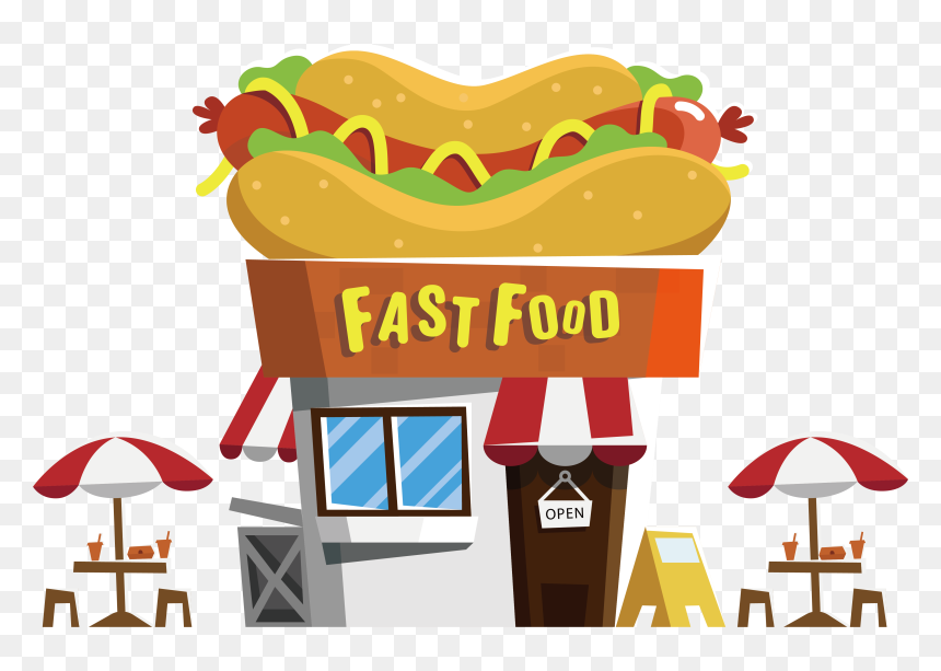 Banner Transparent Download Hot Dog Buffet Snack Bar - Fast Food Restaurant Png, Png Download - fast food png