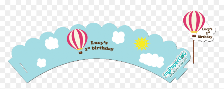 Hot Air Balloon Cupcake Wrapper, HD Png Download - air balloon png
