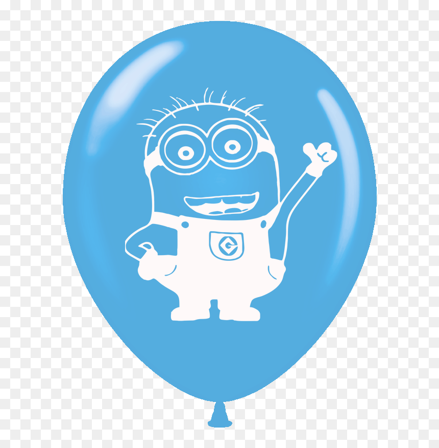 Balloons Printed 2 Sides Minions 15 Pcs Pack Nd - Balloon, HD Png Download - blue balloon png