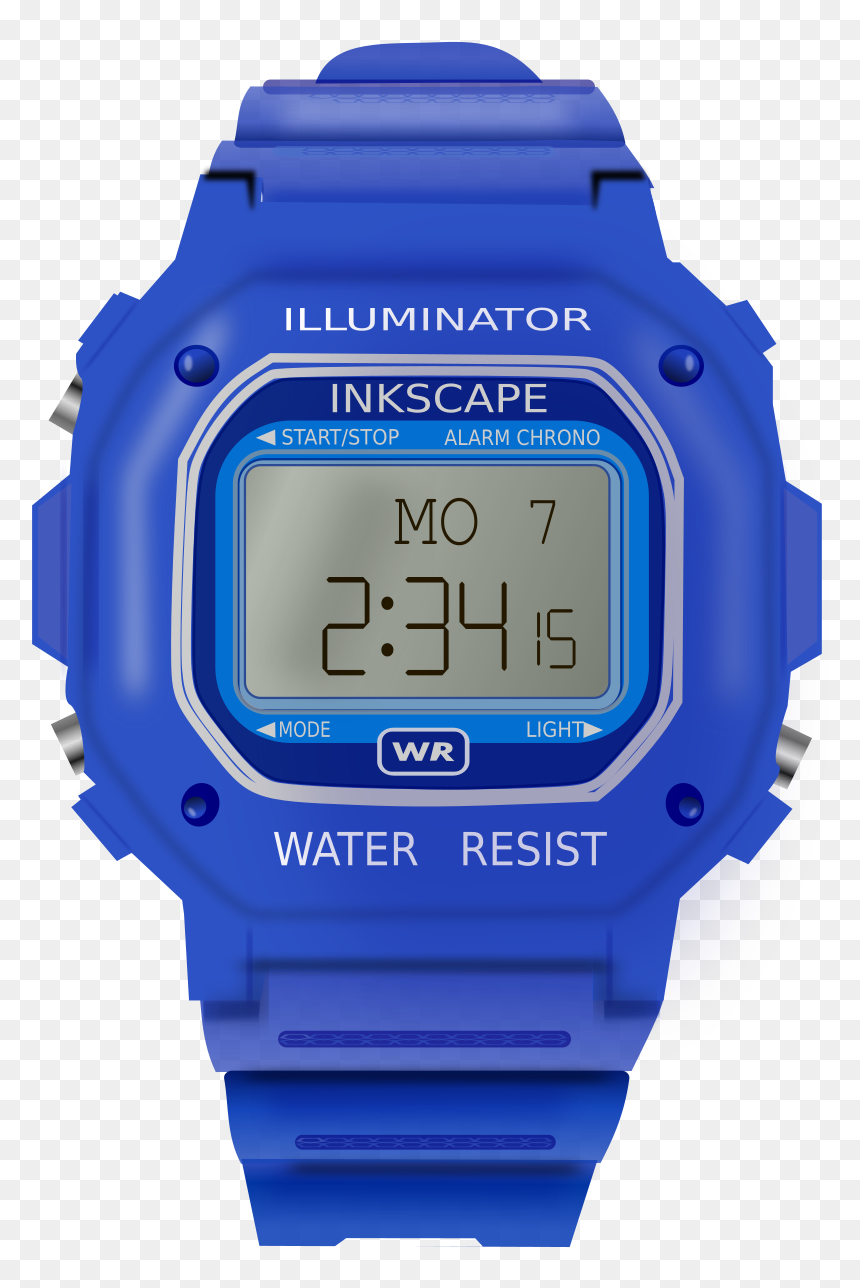 Digital Watch Clip Arts - Blue Watch Clipart, HD Png Download - digital clock png