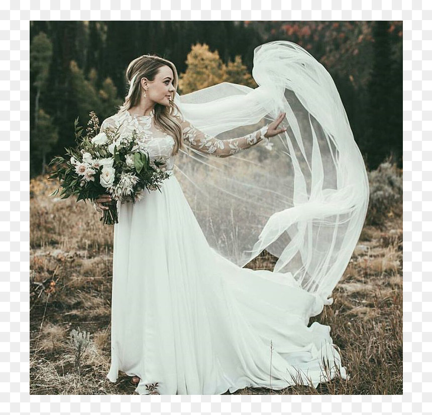 Wedding Dress, HD Png Download - wedding veil png