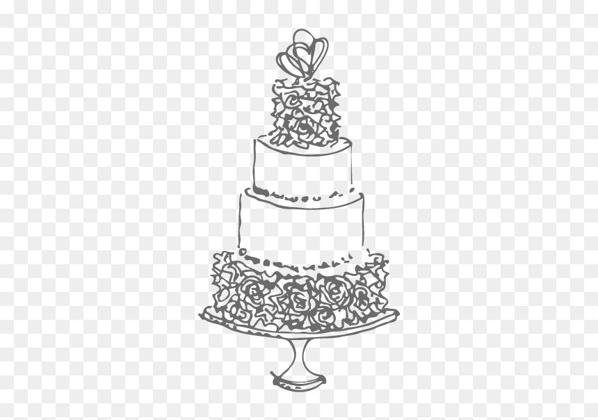 Wedding Cake Line Drawing, HD Png Download - wedding cake png