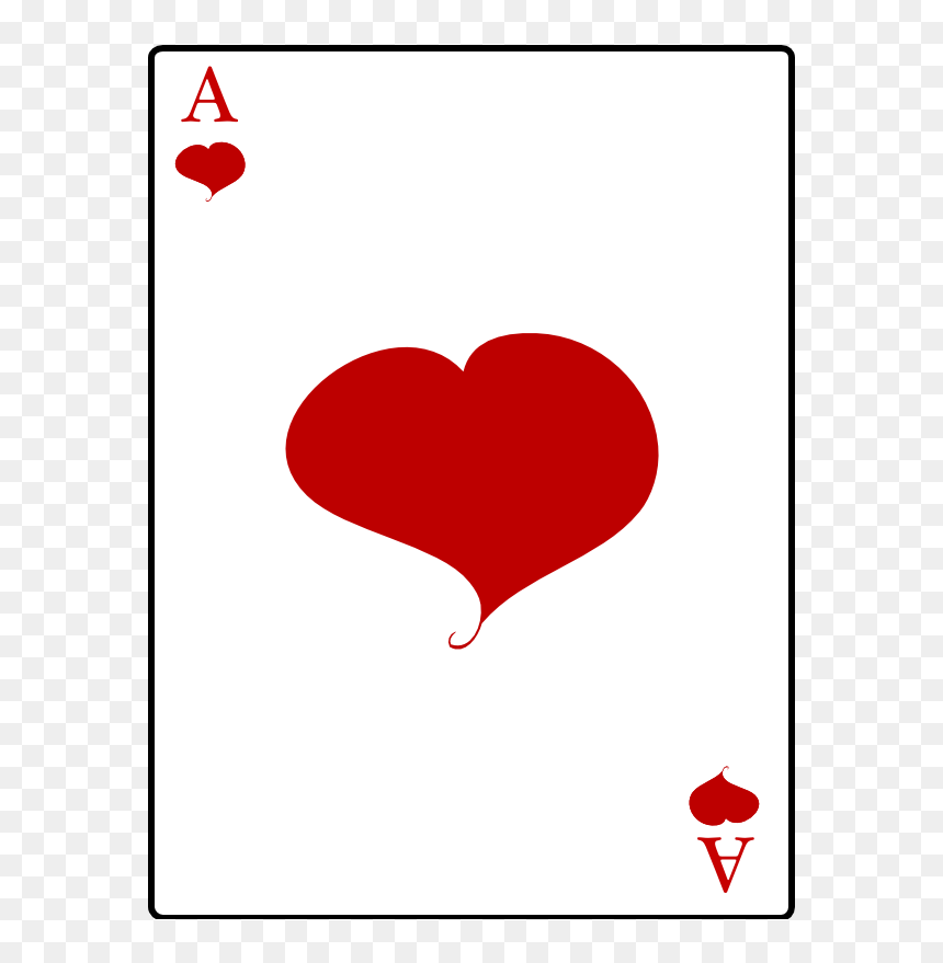 Ace Of Hearts Playing Card- - Transparent Card Heart, HD Png Download - ace card png