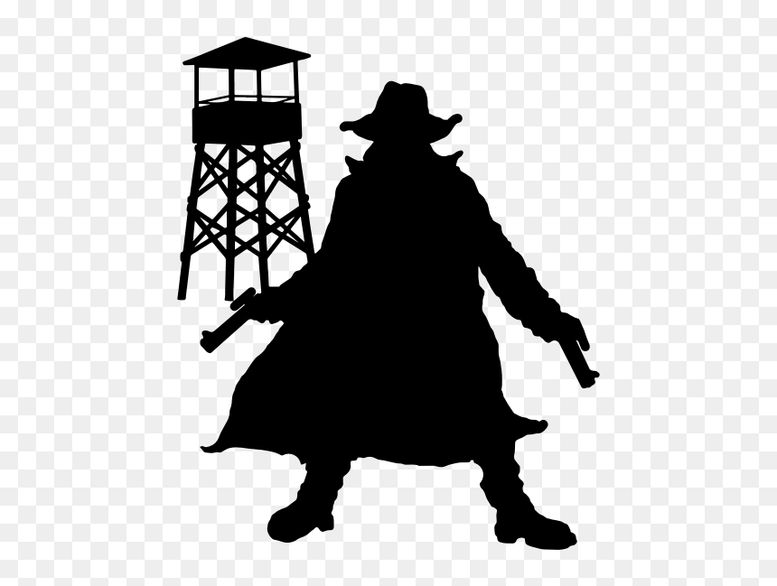 Gunslinger Silhouette - Gunslinger Clip Art, HD Png Download - wheelchair silhouette png