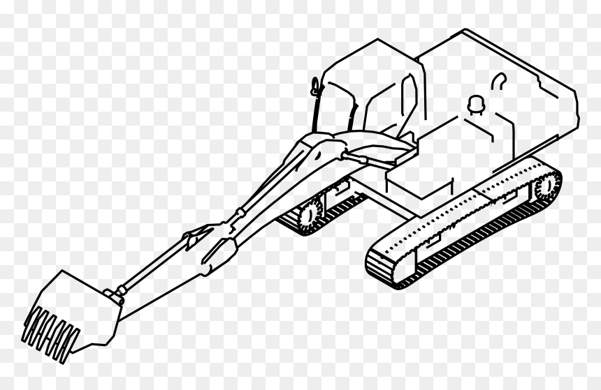 Excavator Clip Arts - Komatsu Excavator Drawing, HD Png Download - excavator png