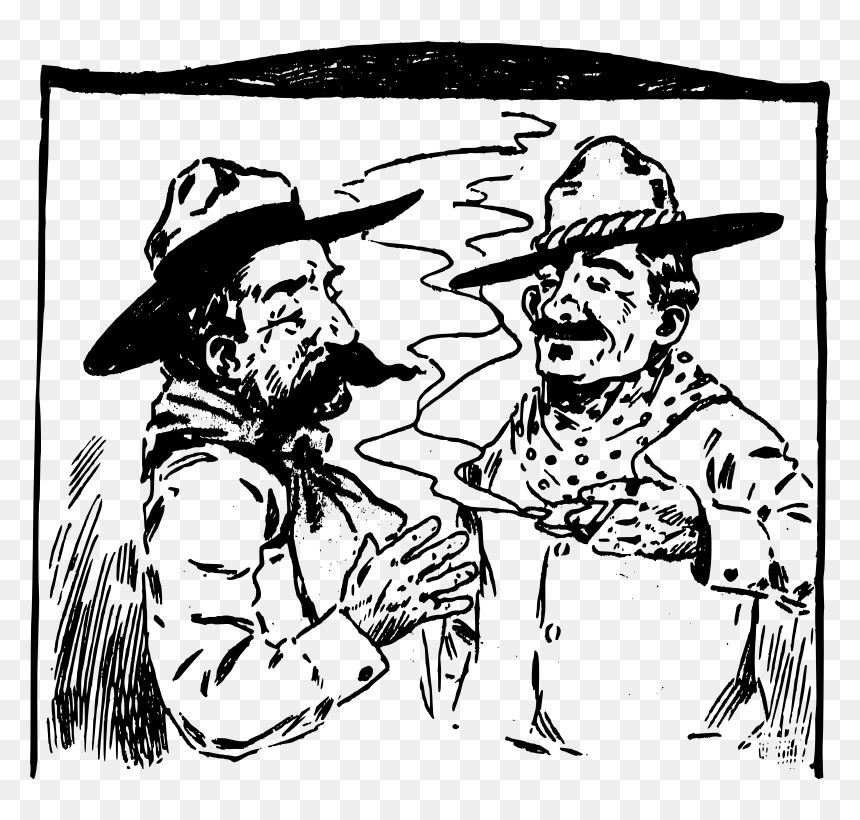 Smoking Cowboys - Illustration, HD Png Download - cowboys png