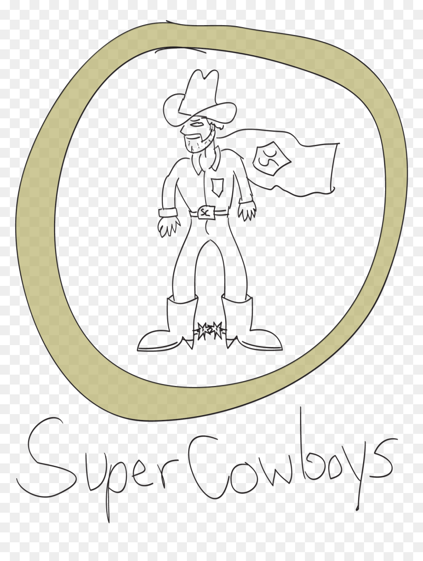 Line Art, HD Png Download - cowboys png