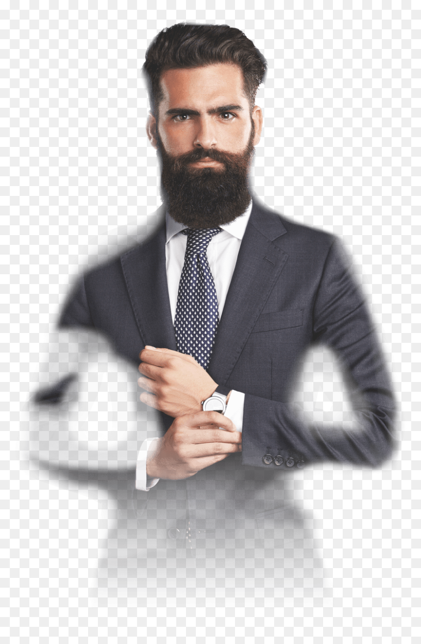 Bearded Man Png, Transparent Png - man in a suit png