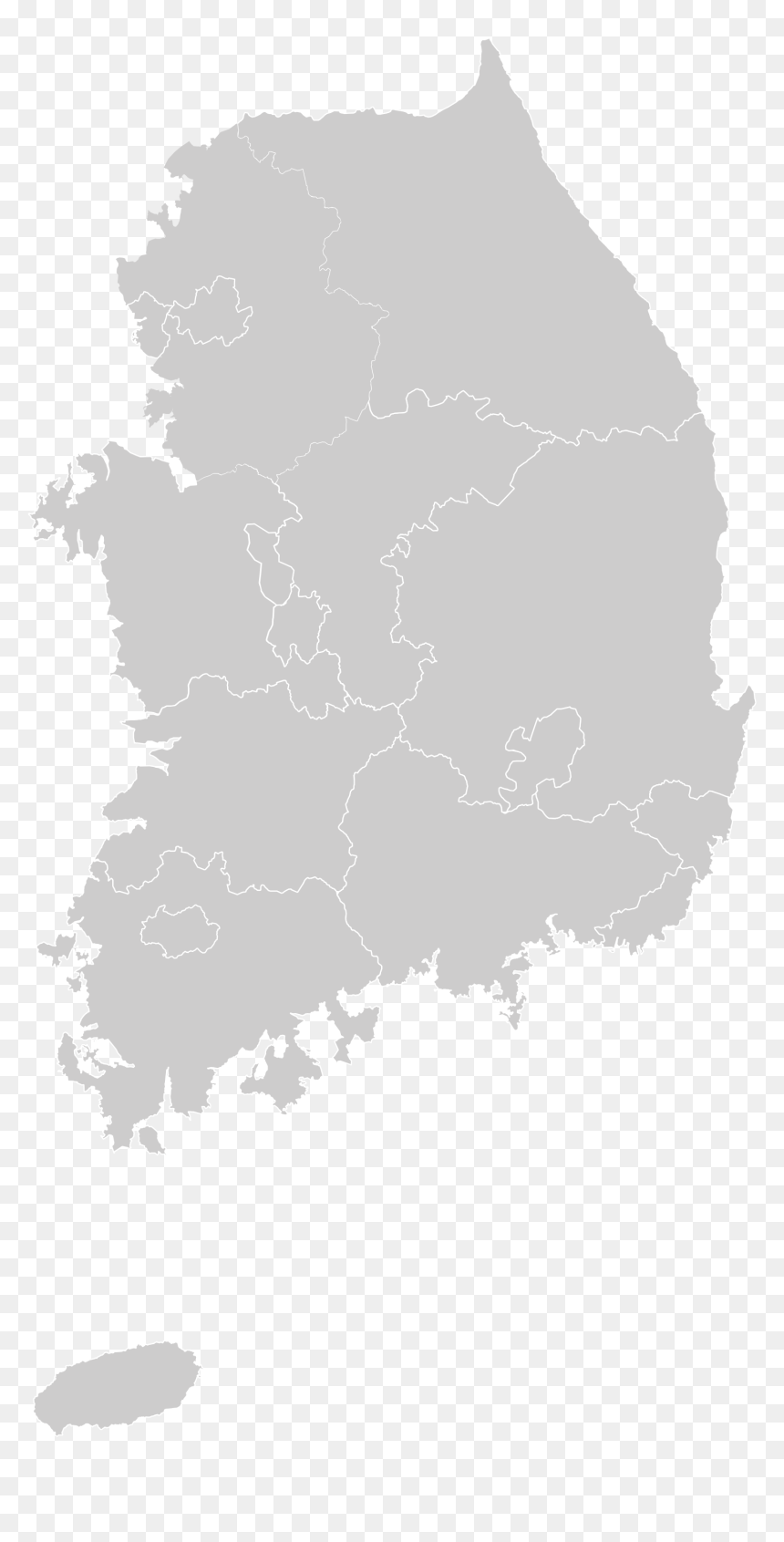 South Korea Map Outline Png Clip Art Free Stock - South Korea, Transparent Png - outline of texas png