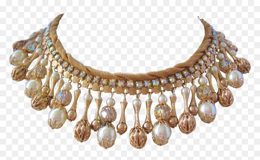 Transparent Gold Beads Png - Necklace, Png Download - beads png