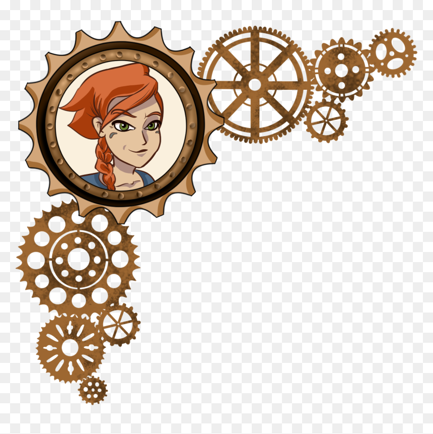 Pp2 Top Cogs Pp2 Bottom Cogs - Gear Steampunk Silhouette Png, Transparent Png - cogs png