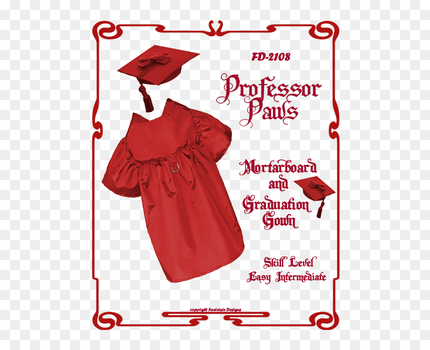 Dog Graduation Gown Pattern, HD Png Download - cap and gown png