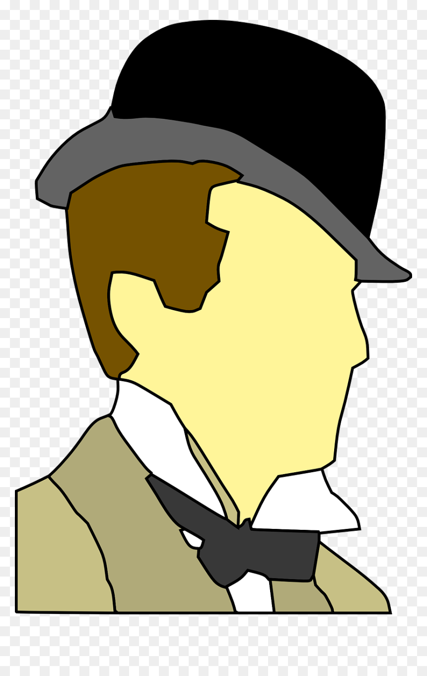 Clipart Of Man Wearing Hat, HD Png Download - man in a suit png
