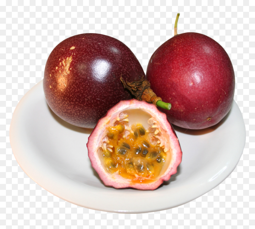 Passion Fruit In Plate - Passion Fruit Slices, HD Png Download - food plate png