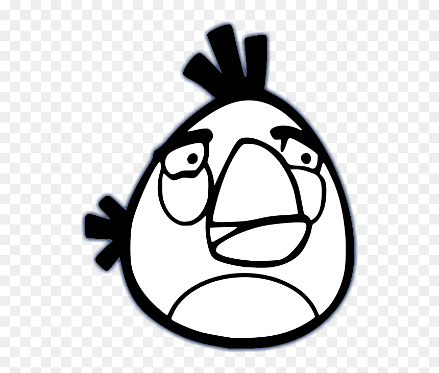 Free Angry Birds Black And White, Download Free Clip - Cartoon Character Of Angry Bird, HD Png Download - angry bird png