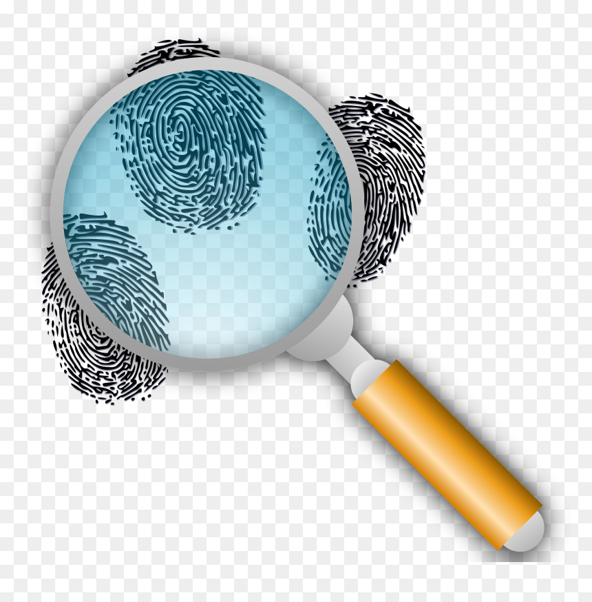 Fingerprint And Magnifying Glass Clipart, HD Png Download - fingerprint transparent png