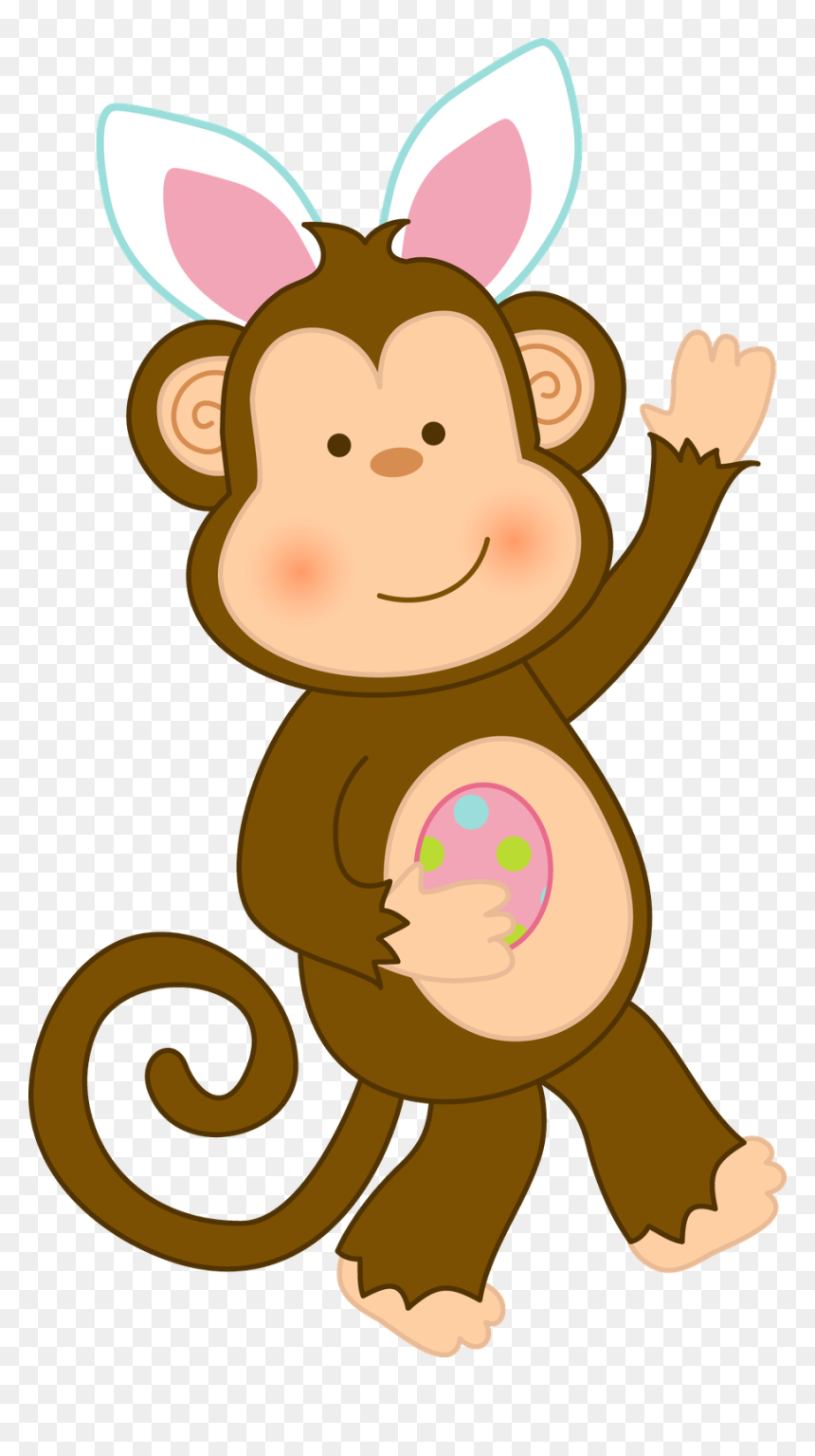 Minus Say Hello P - Easter Monkey Clipart, HD Png Download - cartoon monkey png