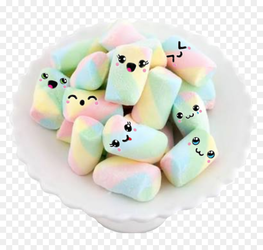 #marshmallows #faces #happy - Pastel Rainbow Marshmallows, HD Png Download - marshmallows png