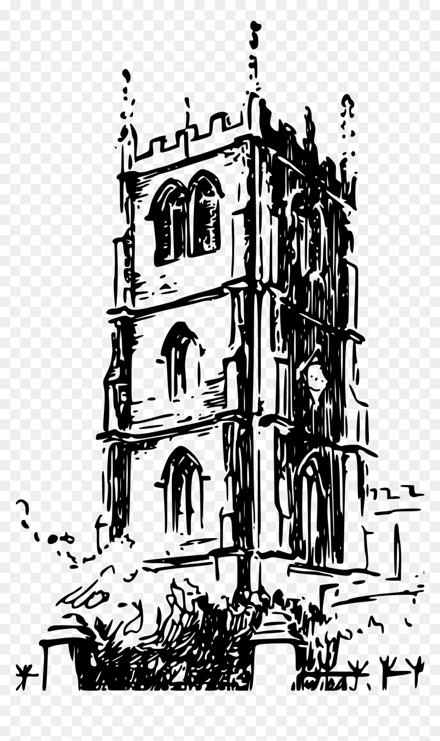 Market Clipart Church - Drawing Church Tower, HD Png Download - church clipart png