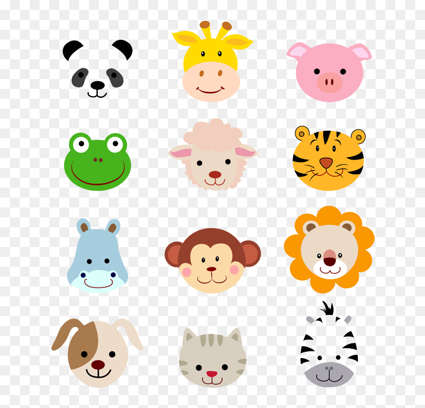 Sheep Animals Jungle Baby Cartoon Avatar - Cartoon Jungle Animal Faces, HD Png Download - jungle animals png