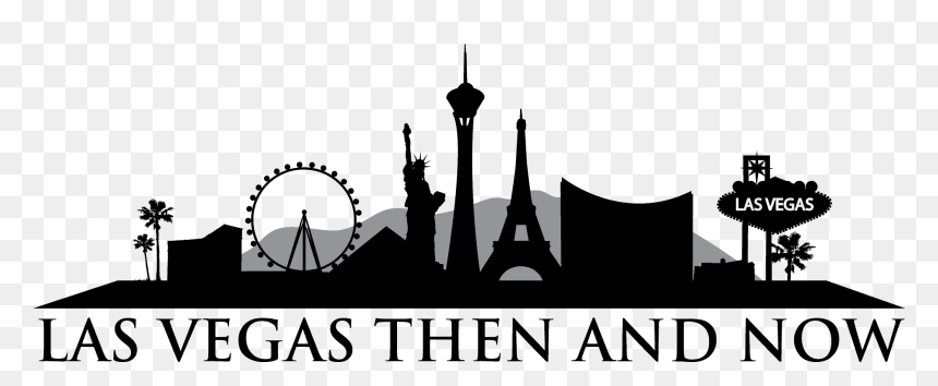 Las Vegas Then And Now - Linq High Roller Silhouette, HD Png Download - las vegas skyline png