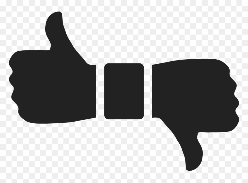Thumb Up And Down Png, Transparent Png - open book silhouette png