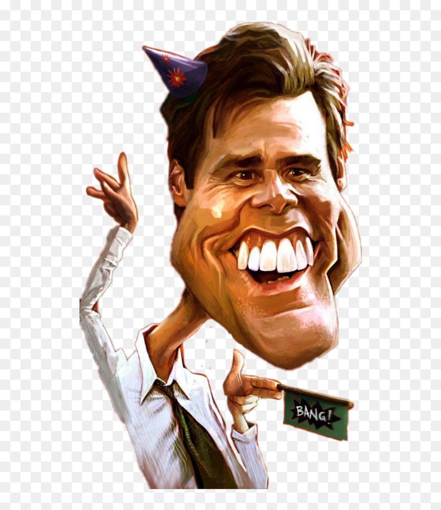 Jim Carrey Drawing Funny , Png Download - Happy Go Lucky Man, Transparent Png - funny png images