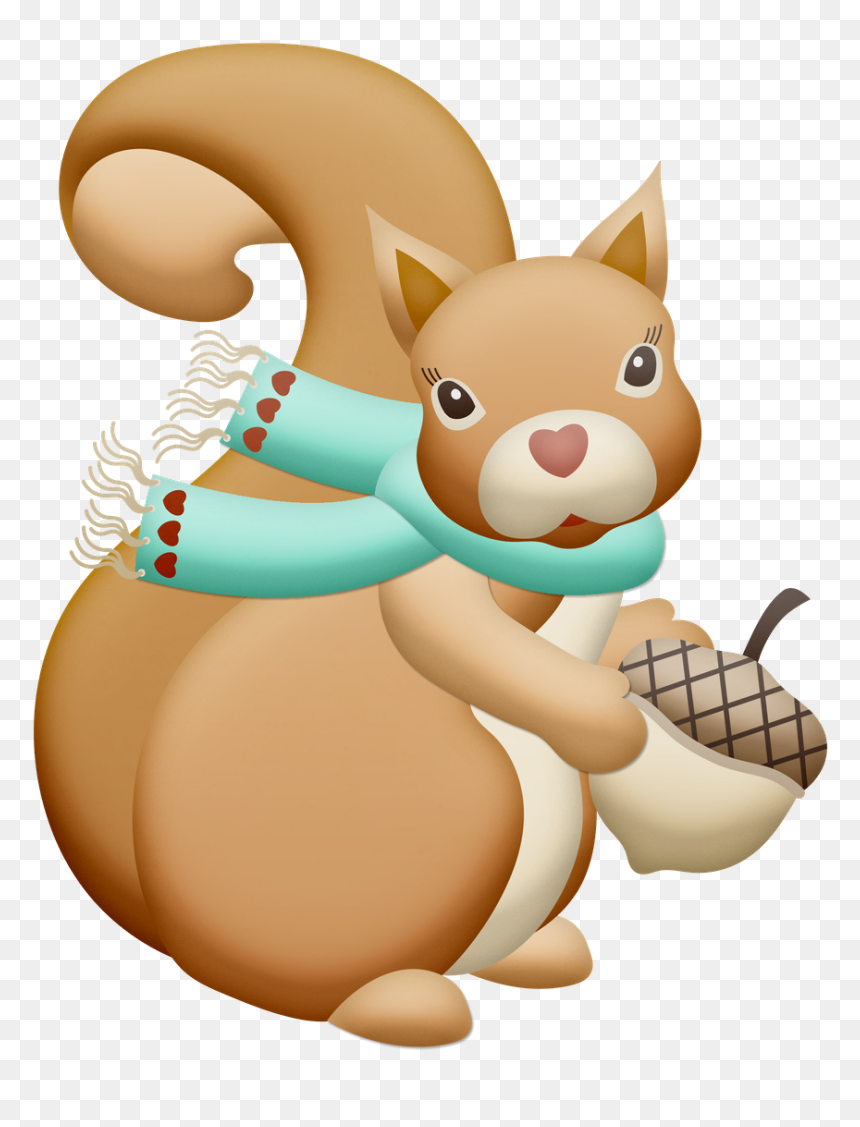 Winter Squirrel Clipart, HD Png Download - squirrel clipart png