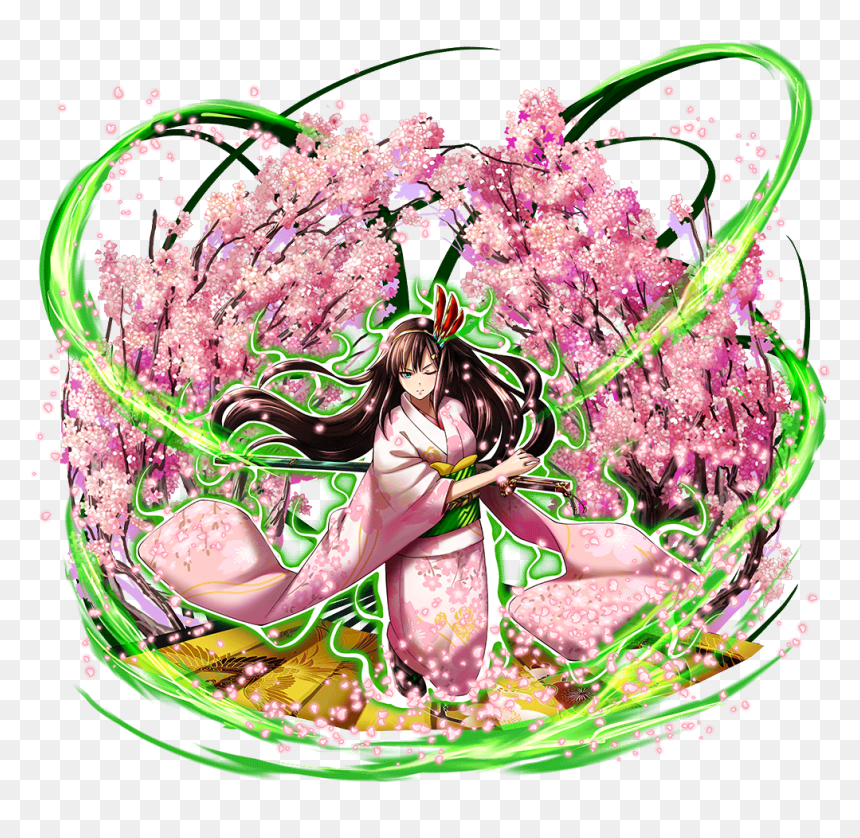 Sakura Itto-ryu Mira Full Art - Sakura Mira Grand Summoners, HD Png Download - sakura petal png