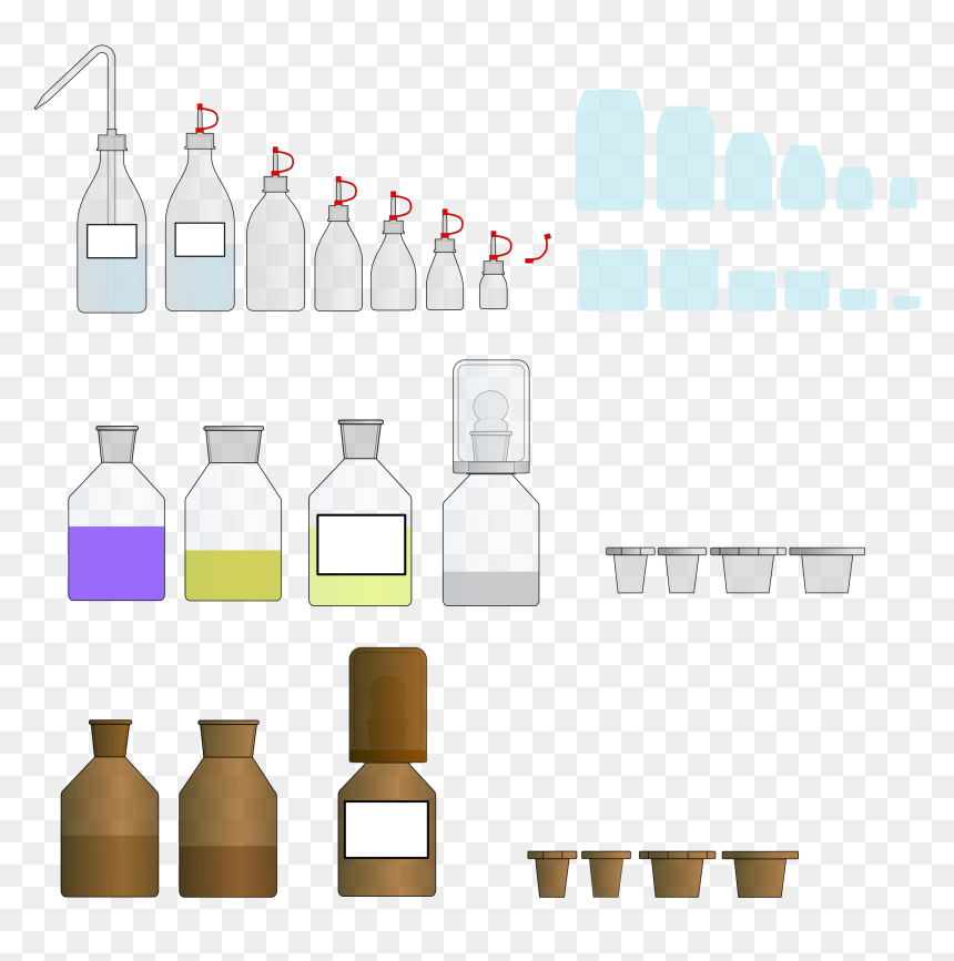 Chemistry Glass / Plastic Bottles And Lids - Bottle, HD Png Download - plastic bottle png