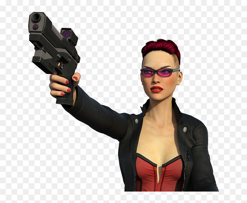 Girl With Gun 3d Png, Transparent Png - laser gun png