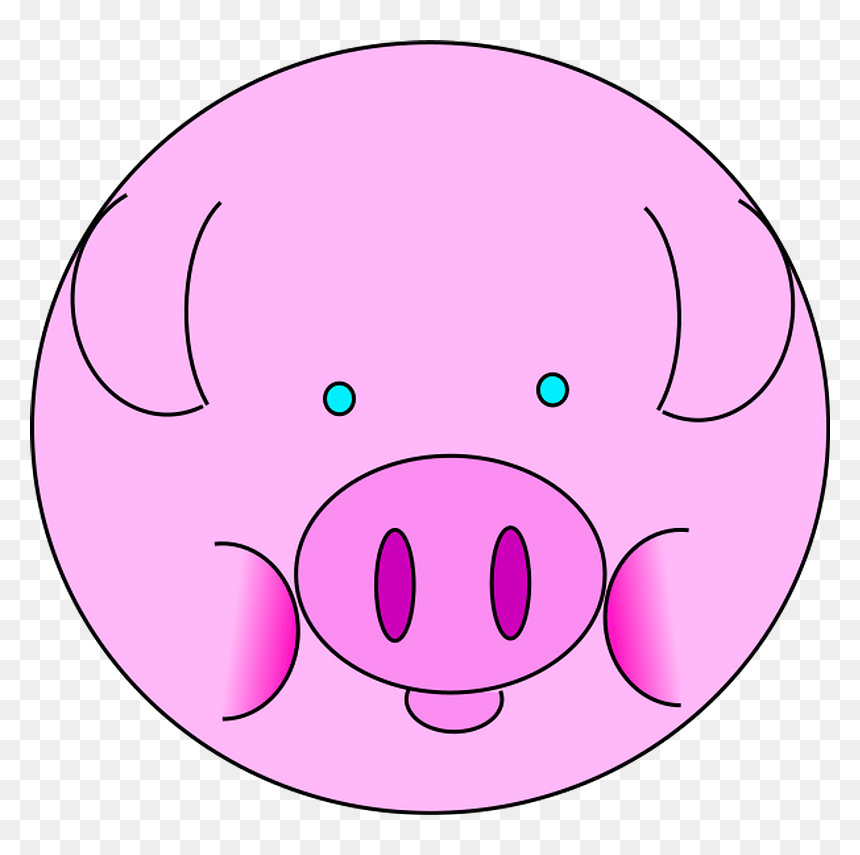 Pig Face Clipart - Cartoon, HD Png Download - pig face png