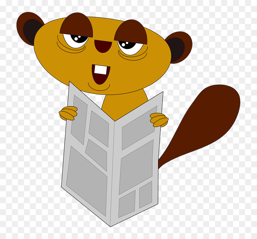 Animal Cute Funny - Cartoon Dog Reading Png, Transparent Png - funny dog png