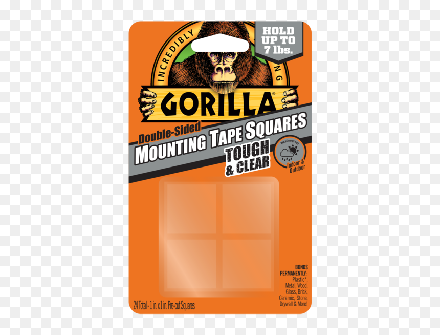 Gorilla Glue Clear Mounting Tape Squares, HD Png Download - under construction tape png
