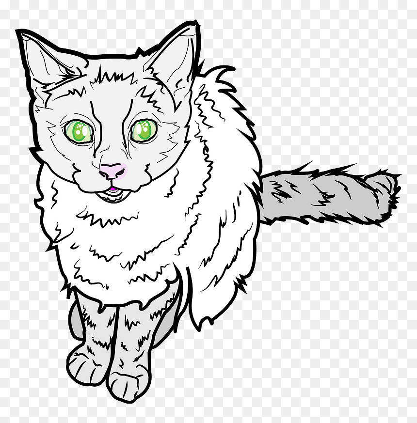 Green-eyed Kitten Clipart - Domestic Short-haired Cat, HD Png Download - green eye png