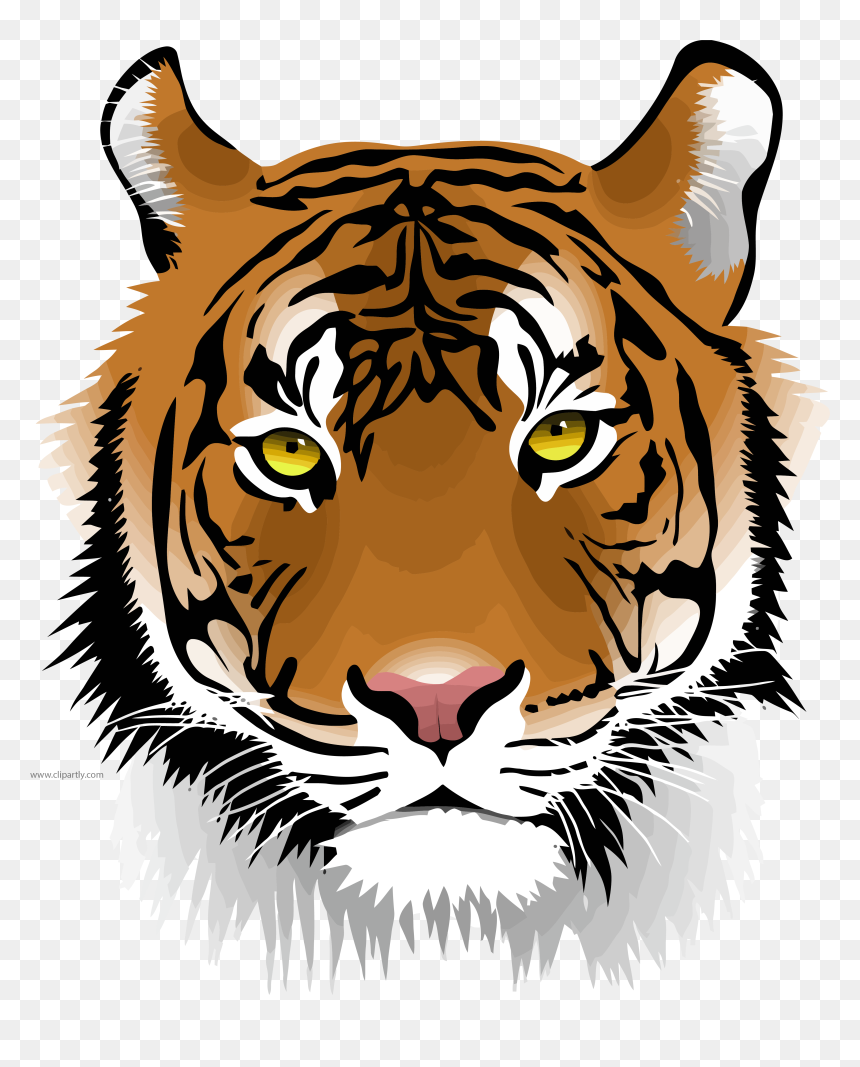 Tiger Wild Face Clipart Png Download - Bengal Tiger Face Clipart, Transparent Png - tooth clipart png