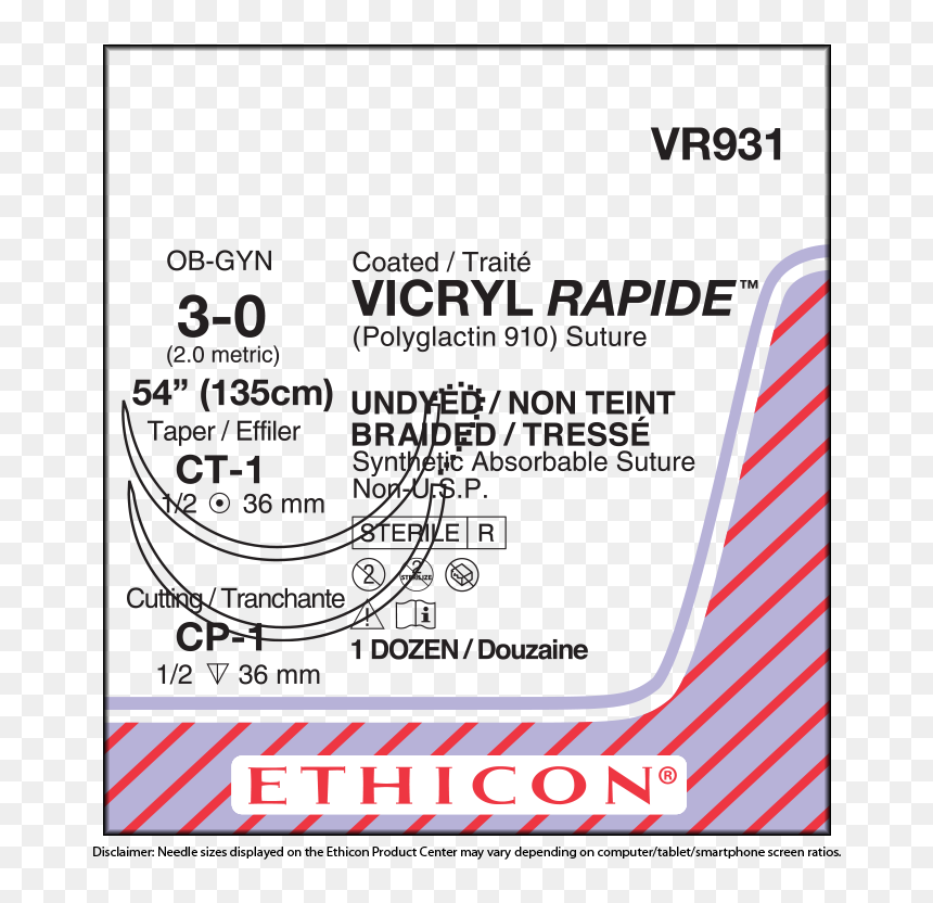 5 0 Vicryl Rapide Suture, HD Png Download - nos png