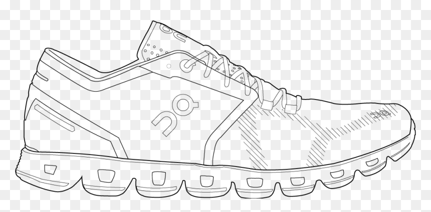 Cloud X Womens - Sport Shoes Sketch, HD Png Download - cloud outline png