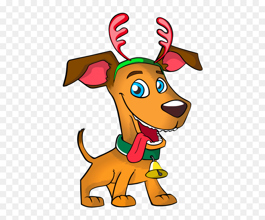 Dog Vector Png Image - Dog With Reindeer Antlers Clipart, Transparent Png - dog vector png