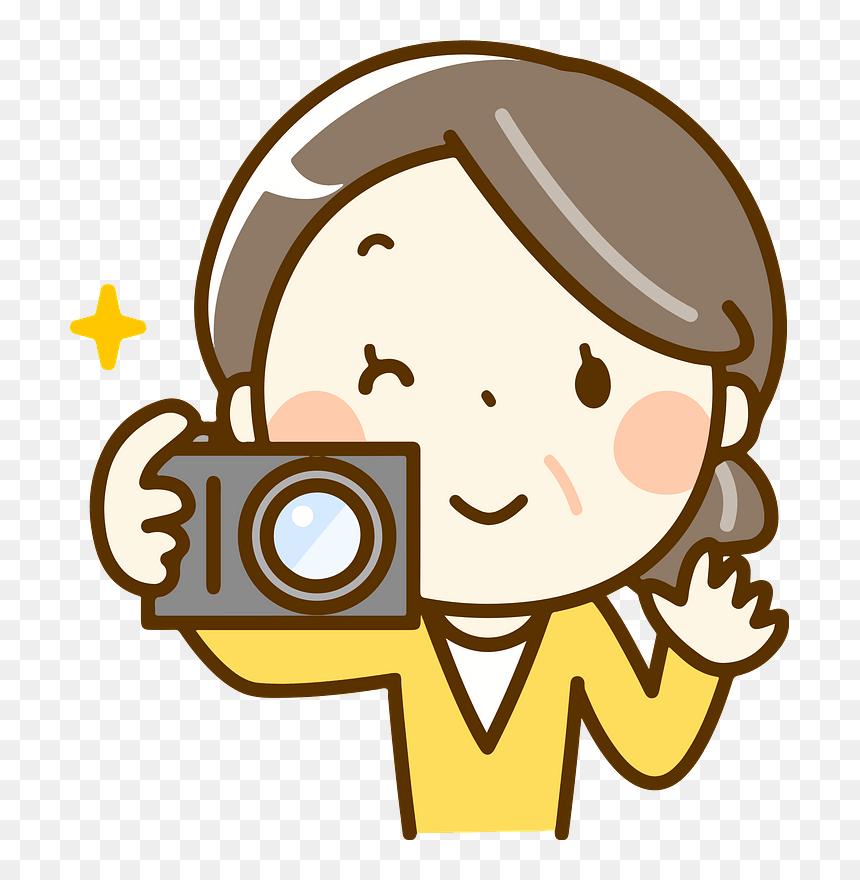 Senior Woman Camera Clipart - イラスト 写真 を 撮る, HD Png Download - camera clip art png