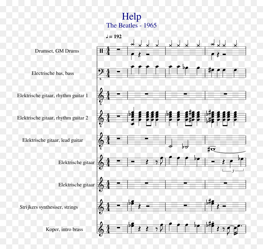 Help The Beatles - Madrigal Musik, HD Png Download - sheet music png