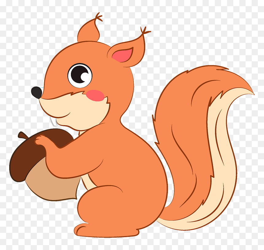 Squirrel Clipart - Cartoon, HD Png Download - squirrel clipart png