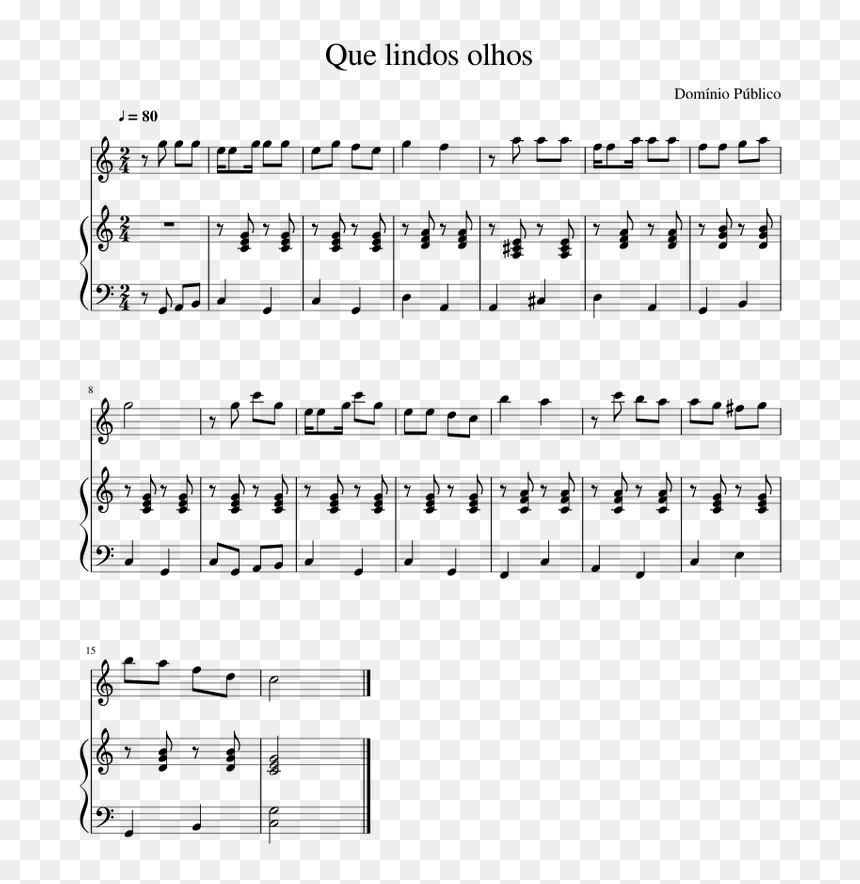 Que Lindos Olhos Sheet Music For Piano, Voice Download - Sheet Music, HD Png Download - sheet music png